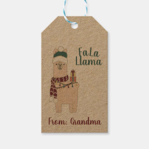 Étiquettes-cadeau Design de vacances Cute Fa La Llama