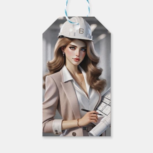 Étiquettes-cadeau Design féminin classique" (Devant)