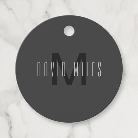 Étiquettes Cadeau Design Monogramme minimaliste moderne modifiable g (Devant)