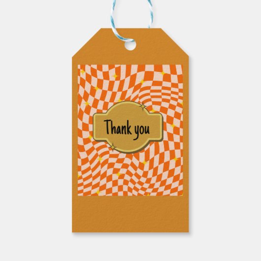 Étiquettes-cadeau design orange funky (Dos)