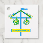 Étiquettes Cadeau design scandinave, Personnalisé Glad midsommar (Devant)