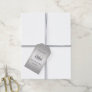 Étiquettes-cadeau Design Silver Confetti 60e Mariage Diamond