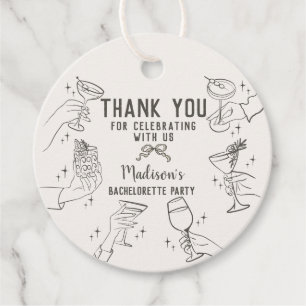 Étiquettes Cadeau Dessert de Fête de Fiançailles Rétro Beige pour Co