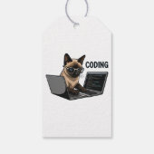 Étiquettes-cadeau Dessin animé de chat siamois codeur (Dos)