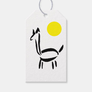 Étiquettes-cadeau Dessin au pinceau Lama Alpaga Cheval Animal