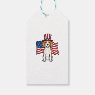 Étiquettes-cadeau Dessin de gravure vintage de drapeau de chien Beag