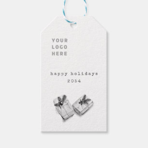 Étiquettes-cadeau Dessin minimaliste noir blanc présente Noël
