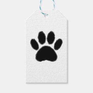 Étiquettes-cadeau Dessin Paw Chien En Noir