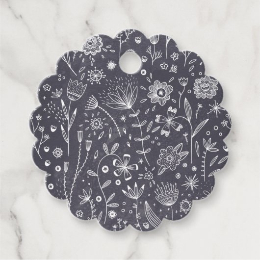 Étiquettes Cadeau Dessins du tableau de bord des fleurs (Devant)