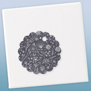 Étiquettes Cadeau Dessins du tableau de bord des fleurs