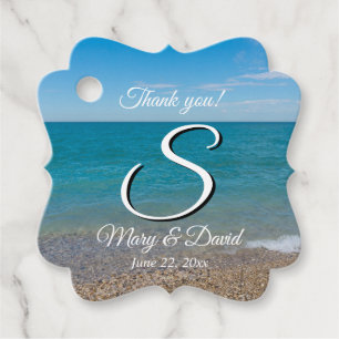 Étiquettes Cadeau Dessous de verre papier Mariage Blue Paradise