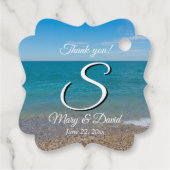 Étiquettes Cadeau Dessous de verre papier Mariage Blue Paradise (Dos)