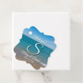 Étiquettes Cadeau Dessous de verre papier Mariage Blue Paradise (En situation)