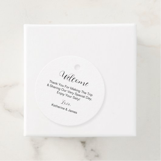 Étiquettes Cadeau Destination Mariage Pour Hôtes Bienvenue (En situation)