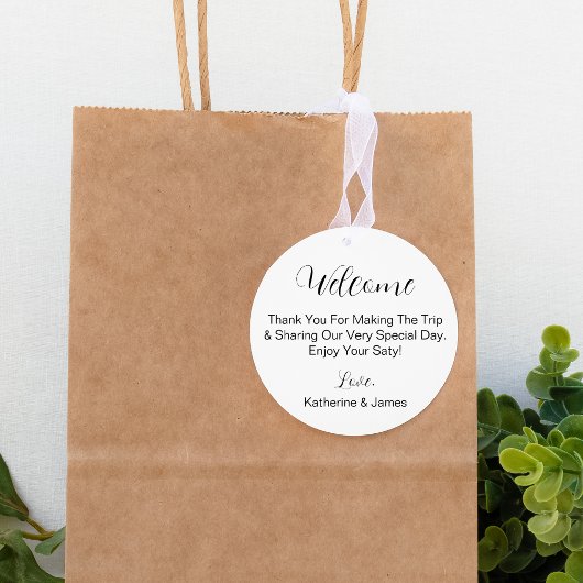 Étiquettes Cadeau Destination Mariage Pour Hôtes Bienvenue