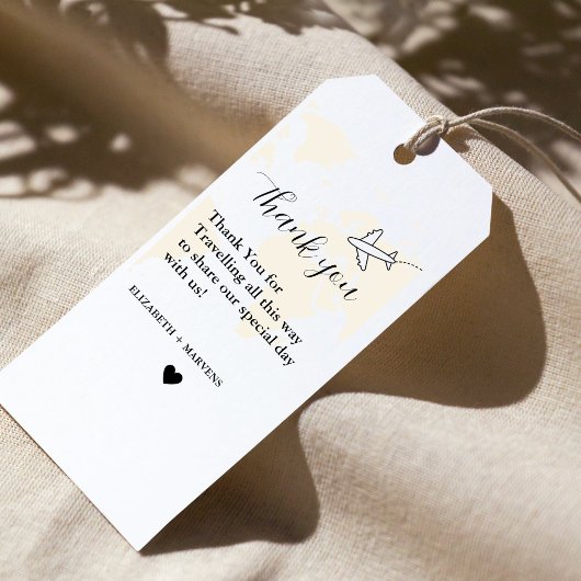 Étiquettes-cadeau Destination Travel Thème mariage merci
