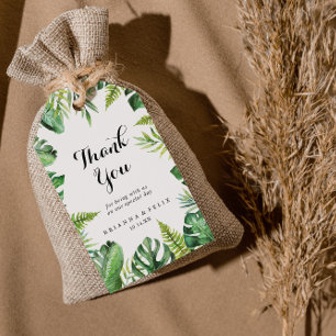 Étiquettes-cadeau Destination Végétation tropicale Merci Mariage