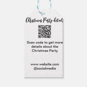 Étiquettes-cadeau Détails du site web social du code QR de la fête d