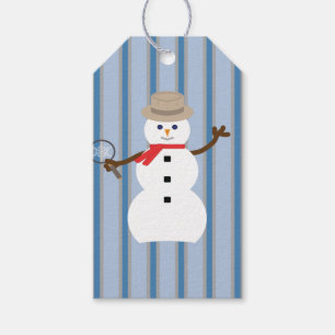 Étiquettes-cadeau Détective de Snowman amusante et fantaisiste