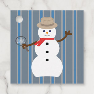 Étiquettes Cadeau Détective de Snowman amusante et fantaisiste