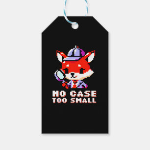 Étiquettes-cadeau Détective Fox - Aucun Coque Trop Petite Pixel Amus