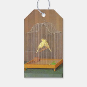 Étiquettes-cadeau Deux Canaries en cage (par Antonio Donghi)