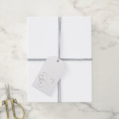 Étiquettes-cadeau Deux Coeurs d'argent entrelacés (Avec de la ficelle)