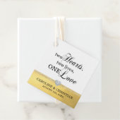 Étiquettes Cadeau Deux Coeurs Deux Vies Un Amour Blanc Mariage Or (En situation)