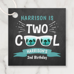 Étiquettes Cadeau Deux Cool Chalkboard Boys 2e anniversaire