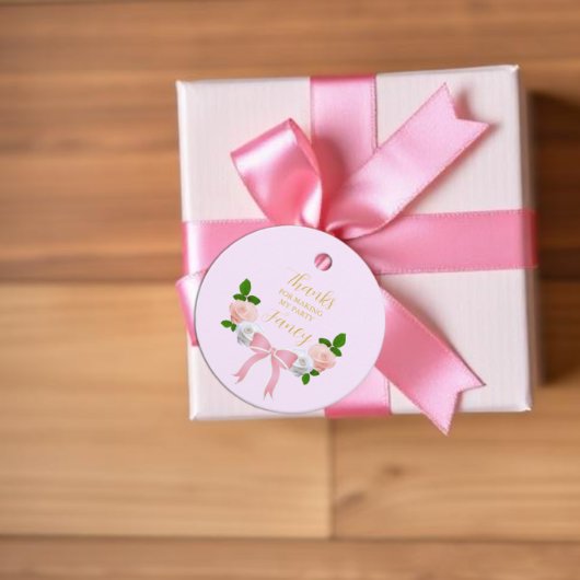 Étiquettes Cadeau Deux Fancy Bow Floral Anniversaire