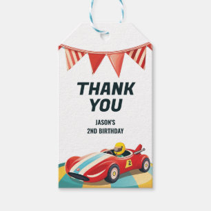 Étiquettes-cadeau Deux Fast Race Car 2e Anniversaire