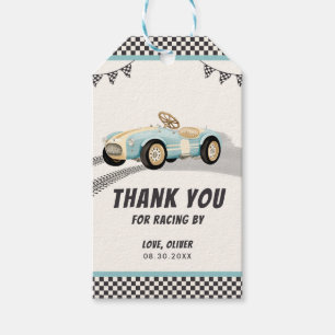 Étiquettes-cadeau Deux Fast Race Car Boy 2e fête d'anniversaire