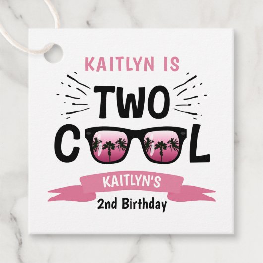 Étiquettes Cadeau Deux filles Cool 2e anniversaire (Devant)