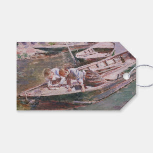 Étiquettes-cadeau Deux garçons en bateau (par Theodore Robinson)
