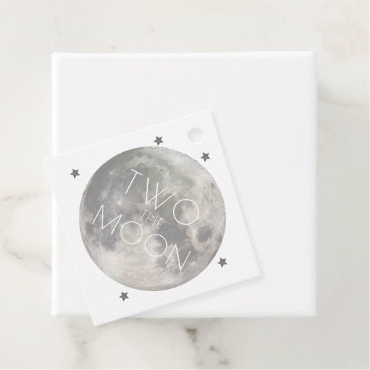Étiquettes Cadeau Deux Moon Boy 2e anniversaire Merci d'argent (En situation)