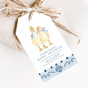 Étiquettes-cadeau Deux Petits Canetons Classique Garçons Jumeaux Bab