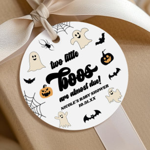 Étiquettes Cadeau Deux Petits Hootins Jumeaux Halloween Shower de Bé