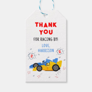 Étiquettes-cadeau Deux rapides 2e Anniversaire de course voitures Me