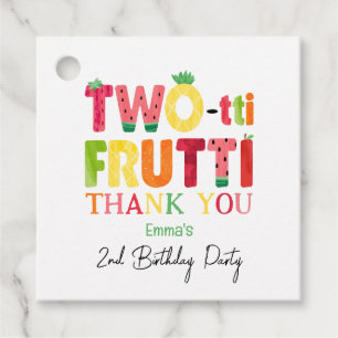 Étiquettes Cadeau Deux tti Frutti Cutie Fruit 2e Merci d'anniversair