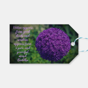 Étiquettes-cadeau Devis de motivation parfait violet Allium Allium