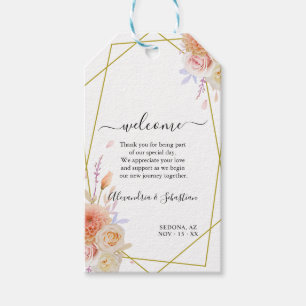 Étiquettes-cadeau Dhalia & Roses Bienvenue Mariage Favor Cadeau Tag