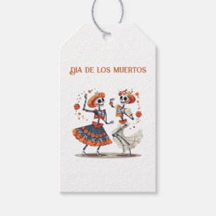 Étiquettes-cadeau Dia de los Muertos dansant squelettes personnalisa