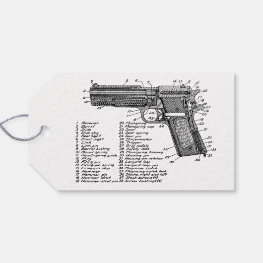 Étiquettes-cadeau Diagramme d'arme V2 (Dos (Horizontal))