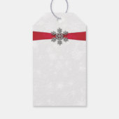 Étiquettes-cadeau Diamante Flocon de neige et Ruban rouge Mariage d' (Dos)