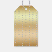 Étiquettes-cadeau Diamants de fleurs Mariage Merci or (Dos)
