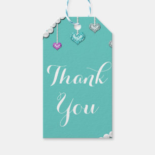 Étiquettes-cadeau Diamants & Perles Bling Bijoux Glam Fête d'anniver