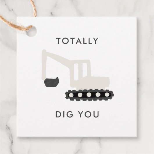 Étiquettes Cadeau Digger Construction Anniversaire Fête Favoriser Ta (Devant)