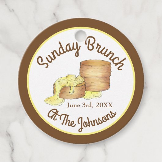 Étiquettes Cadeau Dimanche Petit Déjeuner Brunch Biscuits Saucisse G (Devant)