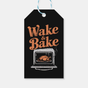 Étiquettes-cadeau Dîner de dinde Wake Bake drôle de Thanksgiving 