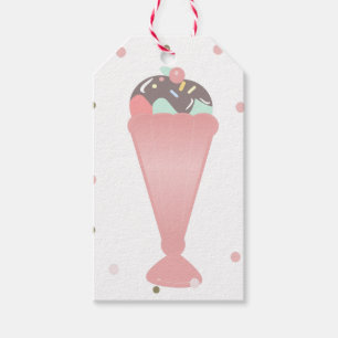 Étiquettes-cadeau Dîner de fête d'anniversaire Sundae Cup